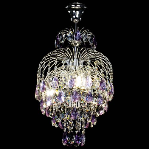 Люстра Лора №3 журавлик сиреневая в Новокузнецке Гусь Хрустальный