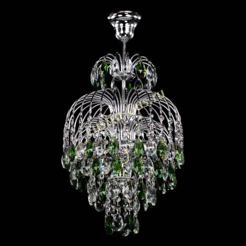 Люстра Лора №3 журавлик зеленая в Новокузнецке Гусь Хрустальный