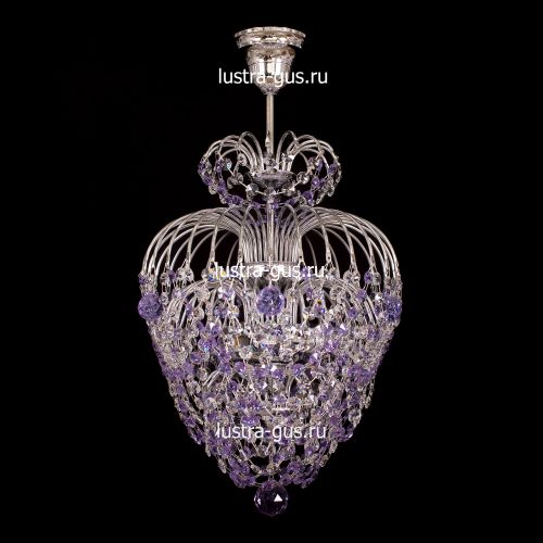 Люстра Лора оптикон сиреневая в Новокузнецке Гусь Хрустальный