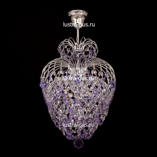 Люстра Лора оптикон сиреневая в Новокузнецке Гусь Хрустальный