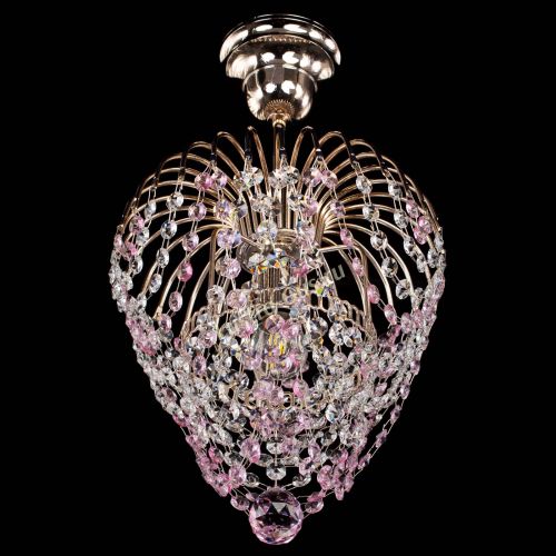 Люстра Малинка обтикон розовая в Новокузнецке Гусь Хрустальный