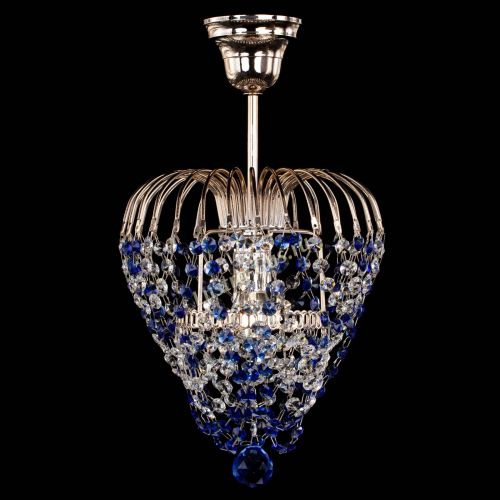 Люстра Малинка обтикон синяя в Новокузнецке Гусь Хрустальный