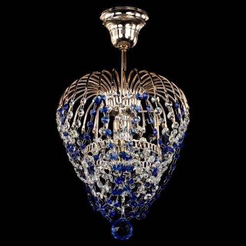 Люстра Малинка обтикон синяя в Новокузнецке Гусь Хрустальный