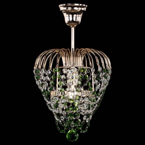 Люстра Малинка обтикон зеленая в Новокузнецке Гусь Хрустальный