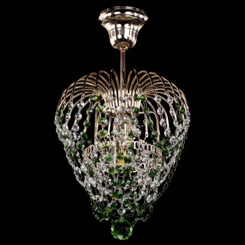 Люстра Малинка обтикон зеленая в Новокузнецке Гусь Хрустальный