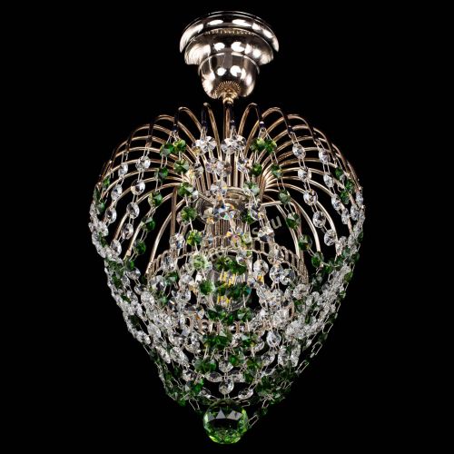 Люстра Малинка обтикон зеленая в Новокузнецке Гусь Хрустальный