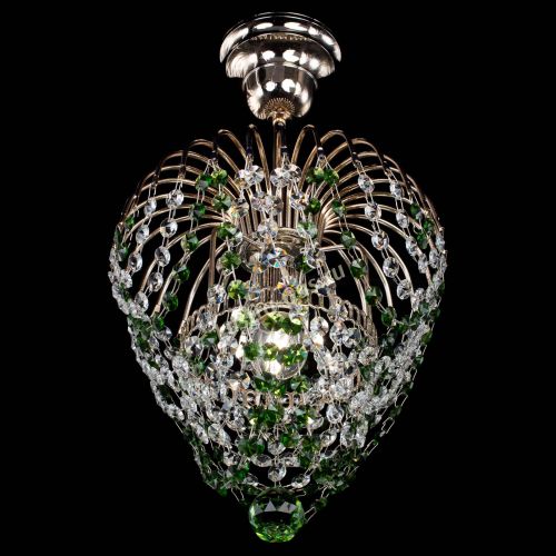 Люстра Малинка обтикон зеленая в Новокузнецке Гусь Хрустальный