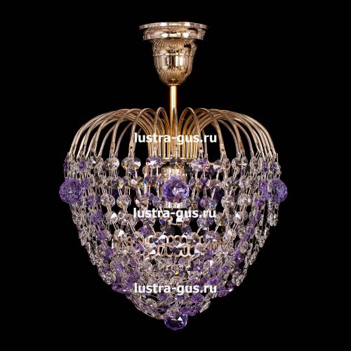 Люстра Малинка шар фиолетовая в Новокузнецке Гусь Хрустальный