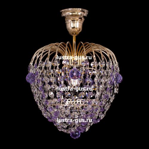 Люстра Малинка шар фиолетовая в Новокузнецке Гусь Хрустальный