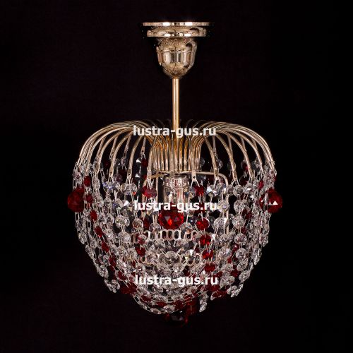 Люстра Малинка шар красная в Новокузнецке Гусь Хрустальный