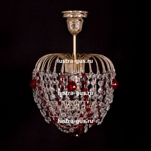 Люстра Малинка шар красная в Новокузнецке Гусь Хрустальный