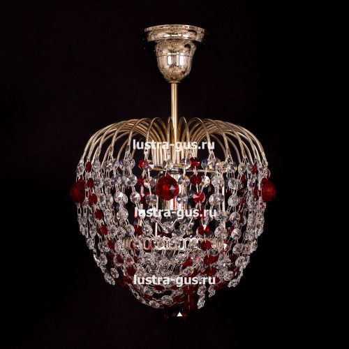 Люстра Малинка шар красная в Новокузнецке Гусь Хрустальный