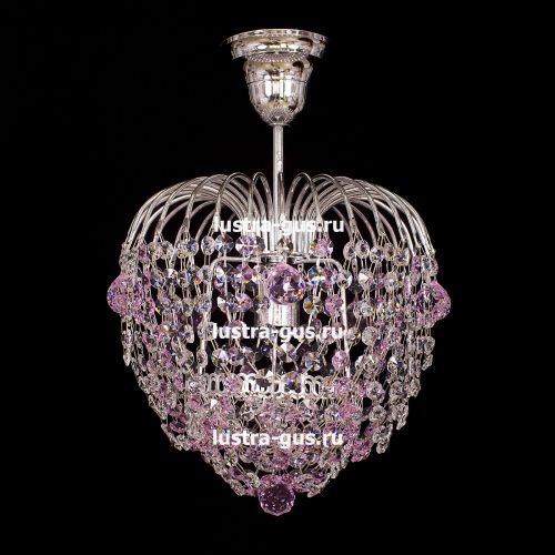 Люстра Малинка шар розовая в Новокузнецке Гусь Хрустальный