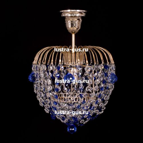 Люстра Малинка шар синяя в Новокузнецке Гусь Хрустальный