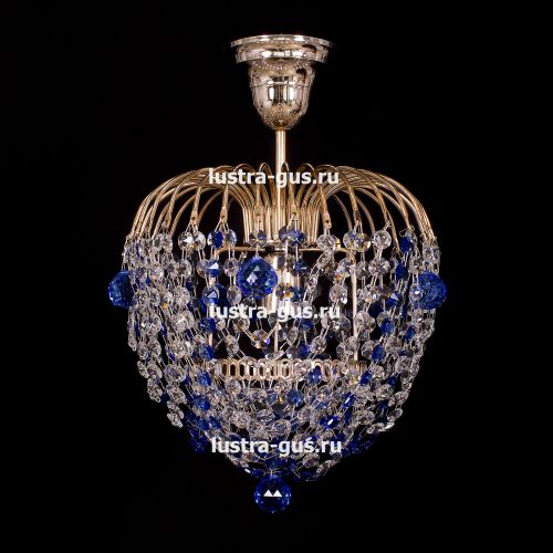 Люстра Малинка шар синяя в Новокузнецке Гусь Хрустальный