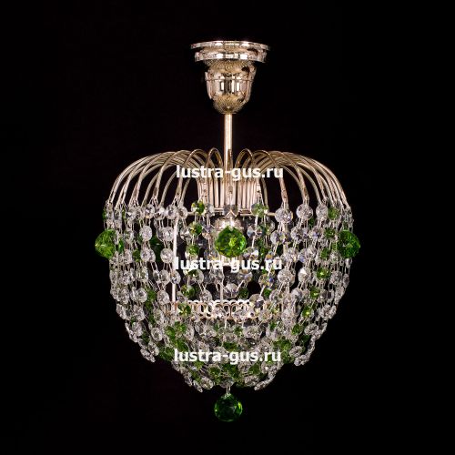 Люстра Малинка шар зеленая в Новокузнецке Гусь Хрустальный