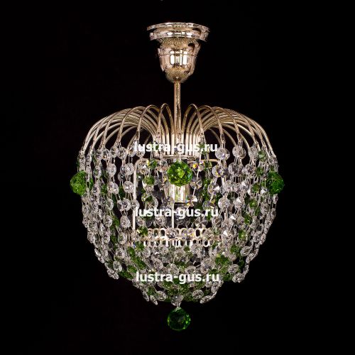 Люстра Малинка шар зеленая в Новокузнецке Гусь Хрустальный