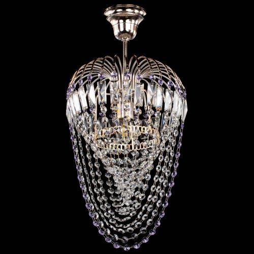 Люстра Малинка Водоворот фиолетовая в Новокузнецке Гусь Хрустальный