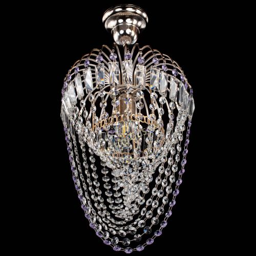 Люстра Малинка Водоворот фиолетовая в Новокузнецке Гусь Хрустальный