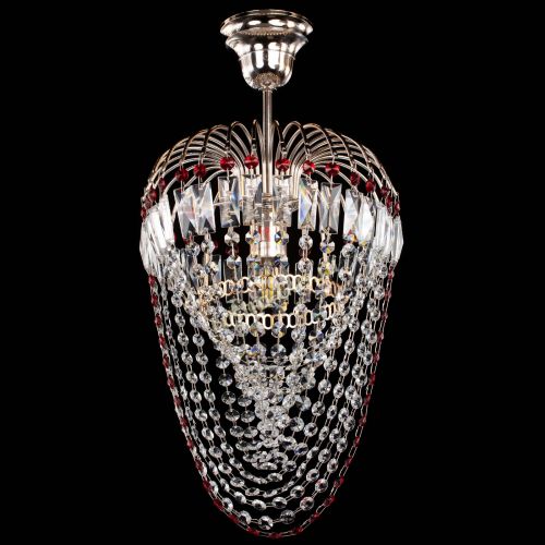 Люстра Малинка Водоворот красная в Новокузнецке Гусь Хрустальный