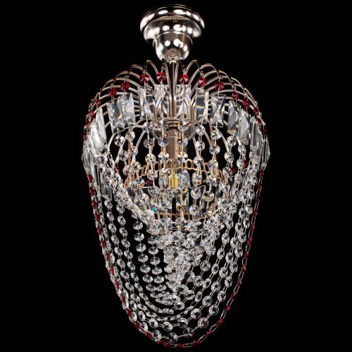 Люстра Малинка Водоворот красная в Новокузнецке Гусь Хрустальный