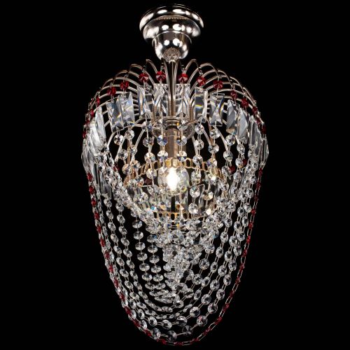 Люстра Малинка Водоворот красная в Новокузнецке Гусь Хрустальный