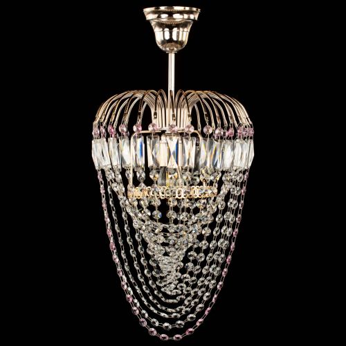 Люстра Малинка Водоворот розовая в Новокузнецке Гусь Хрустальный