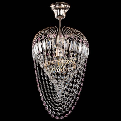 Люстра Малинка Водоворот розовая в Новокузнецке Гусь Хрустальный