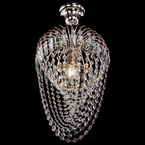 Люстра Малинка Водоворот розовая в Новокузнецке Гусь Хрустальный