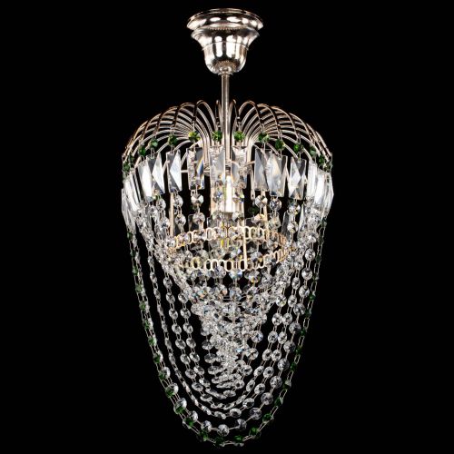 Люстра Малинка Водоворот зеленая в Новокузнецке Гусь Хрустальный