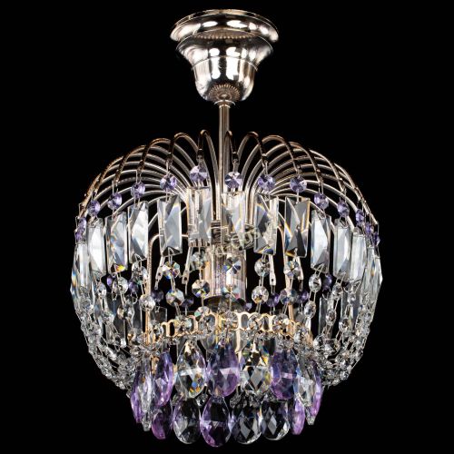 Люстра Малинка фиолетовая в Новокузнецке Гусь Хрустальный