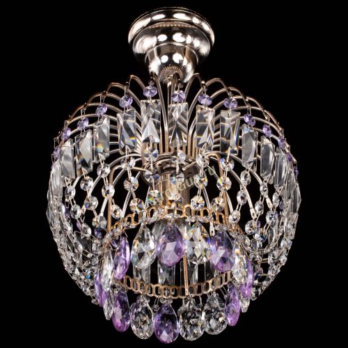 Люстра Малинка фиолетовая в Новокузнецке Гусь Хрустальный