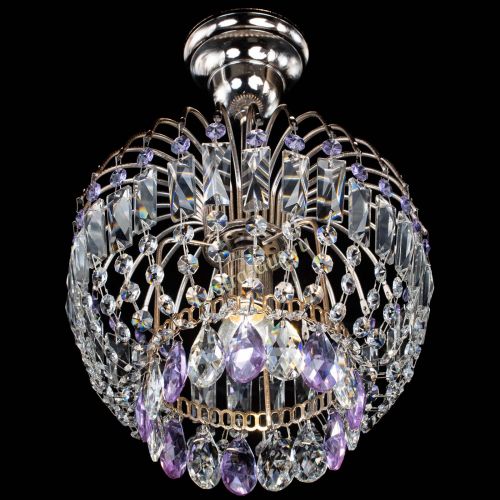 Люстра Малинка фиолетовая в Новокузнецке Гусь Хрустальный