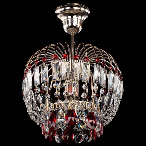 Люстра Малинка красная в Новокузнецке Гусь Хрустальный