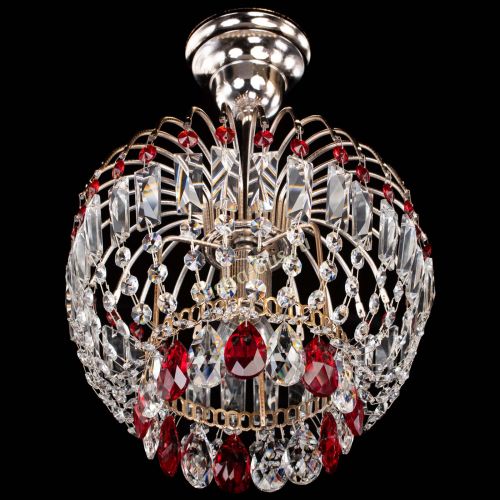 Люстра Малинка красная в Новокузнецке Гусь Хрустальный