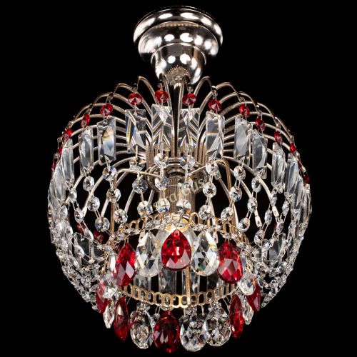 Люстра Малинка красная в Новокузнецке Гусь Хрустальный