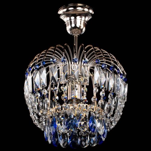 Люстра Малинка синяя в Новокузнецке Гусь Хрустальный