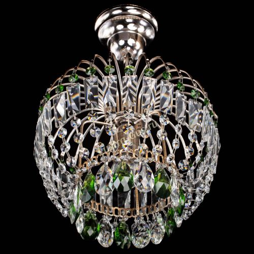 Люстра Малинка зеленая в Новокузнецке Гусь Хрустальный