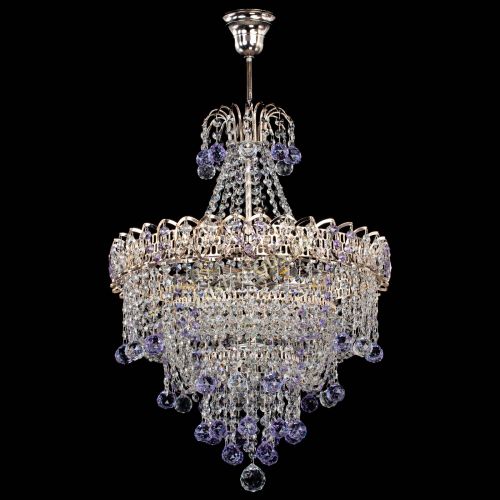 Люстра Натали Софья фиолетовая в Новокузнецке Гусь Хрустальный