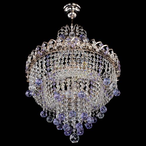 Люстра Натали Софья фиолетовая в Новокузнецке Гусь Хрустальный