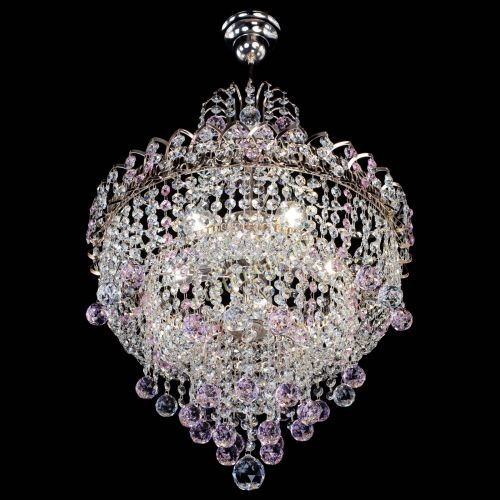 Люстра Натали Софья розовая в Новокузнецке Гусь Хрустальный