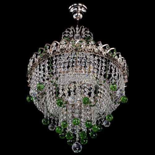Люстра Натали Софья зеленая в Новокузнецке Гусь Хрустальный