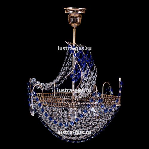 Люстра Корвет 1 ламповый синий в Новокузнецке Гусь Хрустальный