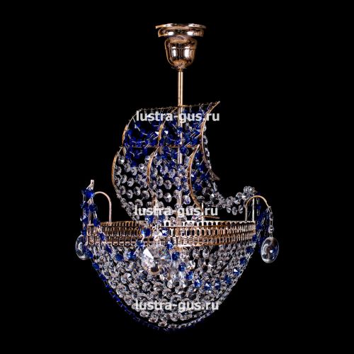 Люстра Корвет 1 ламповый синий в Новокузнецке Гусь Хрустальный