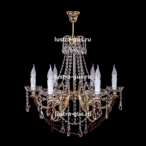 Люстра Свеча Лайт №1 оптикон цветная (рожки - пластик) в Новокузнецке Гусь Хрустальный