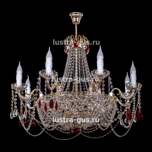 Люстра Свеча Лайт №3 цветная в Новокузнецке Гусь Хрустальный