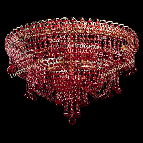 Люстра Водопад Софья красная в Новокузнецке Гусь Хрустальный