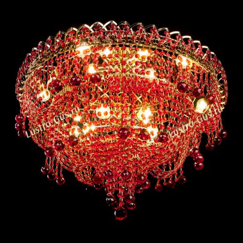 Люстра Водопад Софья красная в Новокузнецке Гусь Хрустальный