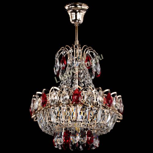 Люстра Ника 1 лампа красная в Новокузнецке Гусь Хрустальный