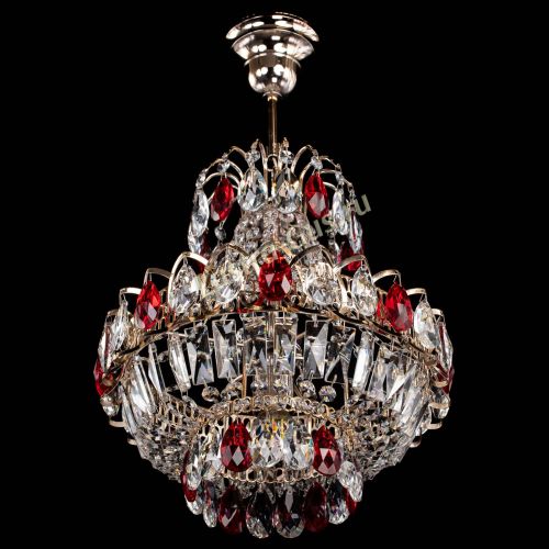 Люстра Ника 1 лампа красная в Новокузнецке Гусь Хрустальный